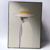 Lady in White with Mustard Ribbon Canvas